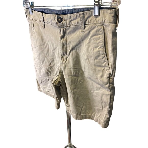 George Khaki Tan Flat Front Buttoned Shorts Sz 32 - Picture 3 of 5